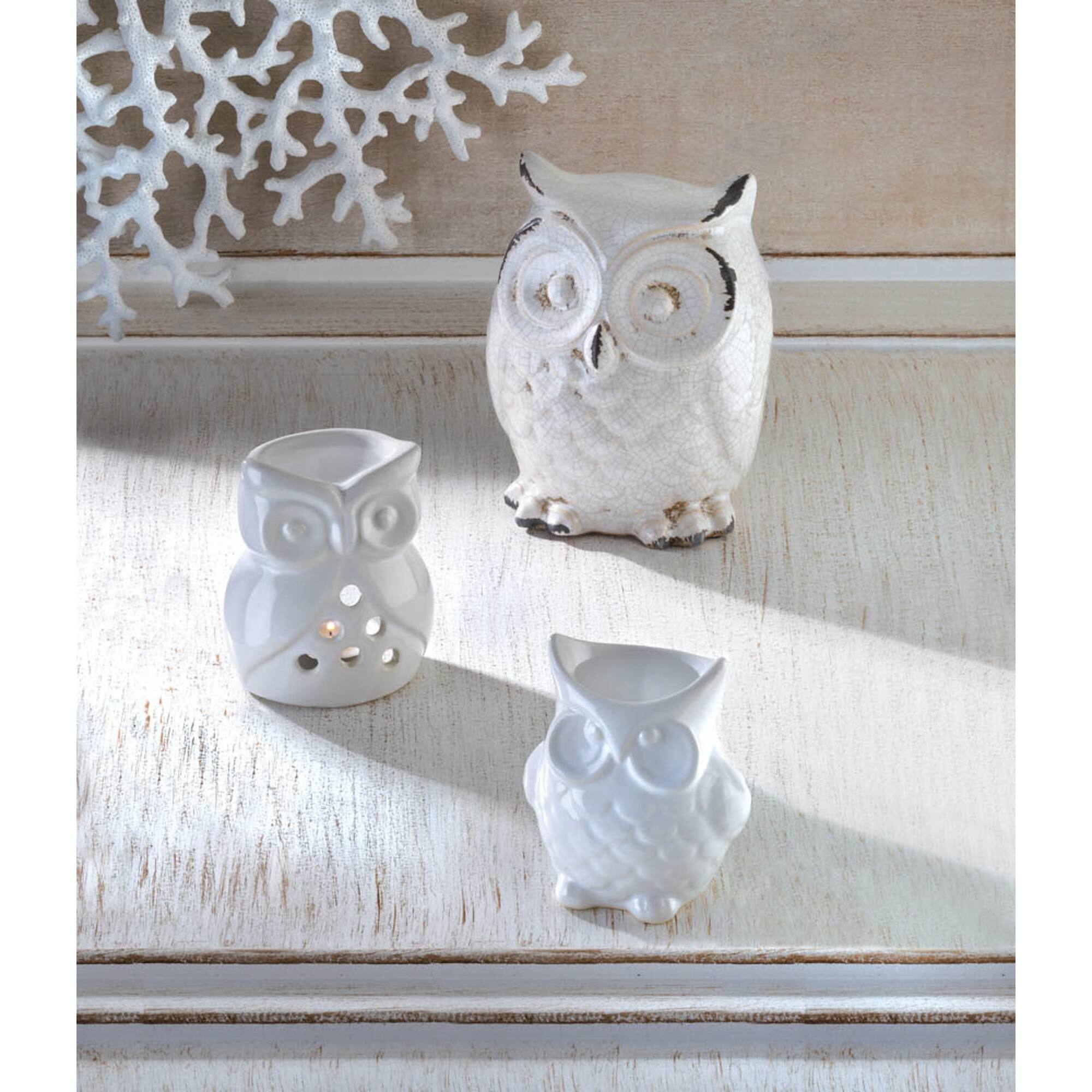 4" Ceramic Charming Owl Candle Oil Warmer